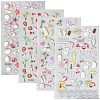 4Pcs 4 Styles Ocean Theme Self Adhesive PET Nail Art Stickers Decals MRMJ-SP0001-17-1