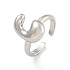 Brass Letter Open Cuff Rings for Women RJEW-G313-01C-P-1