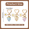 3Pcs 3 Colors Acrylic Strawberry Pendant Decorations AJEW-HY0001-96-2