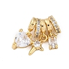 Brass Micro Pave Cubic Zirconia Pendants KK-P289-03G-1