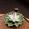 Lotus Leaf & Lotus Flower Porcelain Incense Burners DJEW-CN0001-38A-3