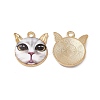 Rack Plating Alloy Enamel Pendants ENAM-K050-02D-1
