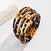Leopard Print Pattern PU Leather Cord Multi-strand Bracelets for Women LS-XT9904-4