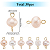 Natural Cultured Freshwater Pearl Potato Connector Charms PALLOY-SC00009-2