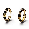 Brass Micro Pave Clear Cubic Zirconia Huggie Hoop Earrings EJEW-H121-22G-4
