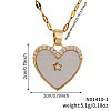 Elegant Fashionable Brass Micro Pave Clear Shiny Cubic Zirconia Heart Necklaces for Daily Wear HK4555-1-3