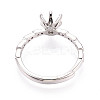 Rhodium Plated 925 Sterling Silver Micro Pave Cubic Zirconia Engagement Solitaire Ring Settings STER-N016-77P-3