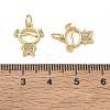 Brass Micro Pave Clear Cubic Zirconia Pendants CU-CBA9AFC-01G-04-3