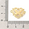 Brass Clear Cubic Zirconia Heart Links KK-K388-83G-3
