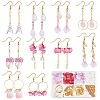 DIY Flower Long Dangle Earring Making Kits DIY-SC0019-65-1