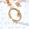 Brass Curb Chain Cuff Rings for Women RJEW-Z085-05G-2