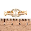 Brass Pave Clear Cubic Zirconia Fold Over Clasps KK-Z066-01G-3