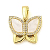 Brass Micro Pave Clear Cubic Zirconia Pendants FIND-Z044-08G-1