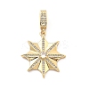 Rack Plating Brass with Cubic Zirconia Pendants KK-Q017-05C-G-1