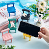  5 Sets 5 Colors Plastic Mini Chair Shape Cell Phone Stand AJEW-NB0004-06-3