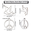 28Pcs 2Style 201 Stainless Steel Pendants STAS-UN0035-30-6