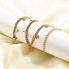 304 Stainless Steel Twisted Chain Necklaces with Star Charm Tassel NJEW-R023-07G-1
