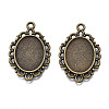Filigree Wrap Oval Alloy Pendant Cabochon Settings X-PALLOY-N0088-13AB-NF-3