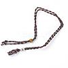 Adjustable Braided Waxed Cord Macrame Pouch Necklace Making MAK-WH0009-02B-1