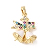 Christmas Brass Micro Pave Cubic Zirconia Pendant Peg Bails KK-K305-09G-1