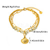 304 Stainless Steel & Natural Prehnite Beads Double Layer Bracelets FS-WG382E7-03-1