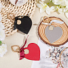 3Pcs 3 Colors Heart Leather Keychains KEYC-CL0001-24-4