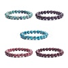 Natural Dyed Sesame Jasper Round Beaded Stretch Bracelet BJEW-JB07906-1