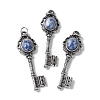 Key Brass Natural Blue Spot Jasper Big Pendants KK-D361-01AS-17-1