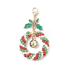 Charitmas Wreath Glass Seed Beaded Pendant Decorations HJEW-TA00365-2