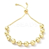 Long-Lasting Plated Brass Round Bead Slider Beacelets for Women Men LS-BJEW-E089-01G-04-1