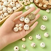 140Pcs 7 Styles  Printed Wood Beads WOOD-YW0001-14-4