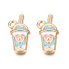 Eco-Friendly Zinc Alloy Milkshake Pendants X-ENAM-R051-16-02G-NR-2