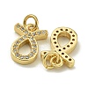 Rack Plating Brass Micro Pave Cubic Zirconia Pendants KK-K386-02I-G-2