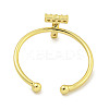Rack Plating Brass Open Cuff Rings for Women RJEW-F162-02G-T-3