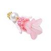 Glass Seed Beaded Flower Figurine Pendants PALLOY-MZ00686-4