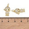 Brass Micro Pave Black Cubic Zirconia Pendants CU-CBA9AFC-01G-23-3