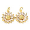 Rack Plating Brass Clear Cubic Zirconia Pendants KK-B078-01G18-1