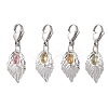 Leaf 304 Stainless Steel & Natural Tourmaline Pendant Decorations HJEW-JM03906-01-2