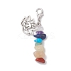 Chakra Natural & Synthetic Mixed Gemstone Pendant Decorations HJEW-JM02101-4