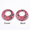 Double Opaque Spray Painted Acrylic Pendants LS-MACR-S361-37G-1