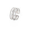 Non-Tarnish 304 Stainless Steel Curb Chain Shape Open Cuff Ring for Women RJEW-S405-228P-3