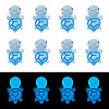 12Pcs Luminous Translucent Resin Sea Animal Cabochons RESI-TA0004-56F-1