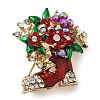 Christmas Alloy Colorful Rhinestone Brooches JEWB-U009-10F-1