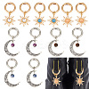 12Pcs 6 Styles Sun & Moon Alloy Shoe Charms HJEW-DR00003-1