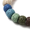 Natural Lava Rock Dyed Beads Strands G-Z036-A01-19-3