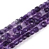 Natural Purple Fluorite Beads Strands G-P553-E02-03-2
