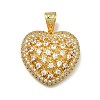 Brass Micro Pave Cubic Zirconia Pendants KK-C090-45G-02-1