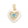 Brass Micro Pave Cubic Zirconia Pendants KK-Q030-02B-G-1