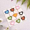 36Pcs 6 Colors Rack Plating Light Gold Alloy Enamel Pendants ENAM-SZ0002-08-4