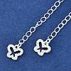 Brass Micro Pave Cubic Zirconia Ends with Chains LS-KK-U043-01S-2